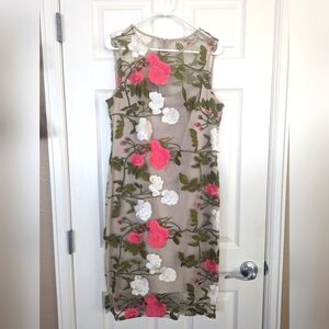 Beautiful Calvin Klein Floral Dress Size 14 GUC